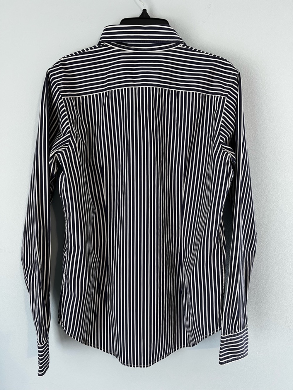 Women’s Ralph Lauren Sport 100% Cotton Navy & White Striped Button-Down Shirt - Picture 6 of 7